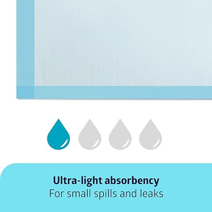 Medline Light Absorbency Underpad, 17" x 24", 100 Count, Disposable Chucks, Bed, Furniture & Surface Protection, For Kids, Adults, Elderly, Puppy Pad, Changing Pad, Incontinence Pee Pad