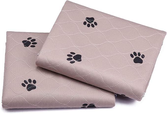 SincoPet Washable Dog Pee Pads with Puppy Grooming Gloves,Puppy Pads,Reusable Pet Training Pads,Large ,Waterproof Pet Pads for Dog Bed Mat,Super Absorbing Whelping Pads,48 Round Inch (Pack of 2)