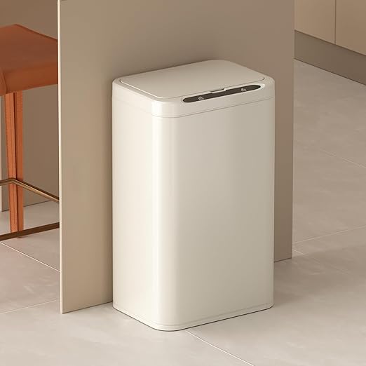 ELPHECO Stainless Steel Office Trash Can Motion Sensor Garbage Can Touchless