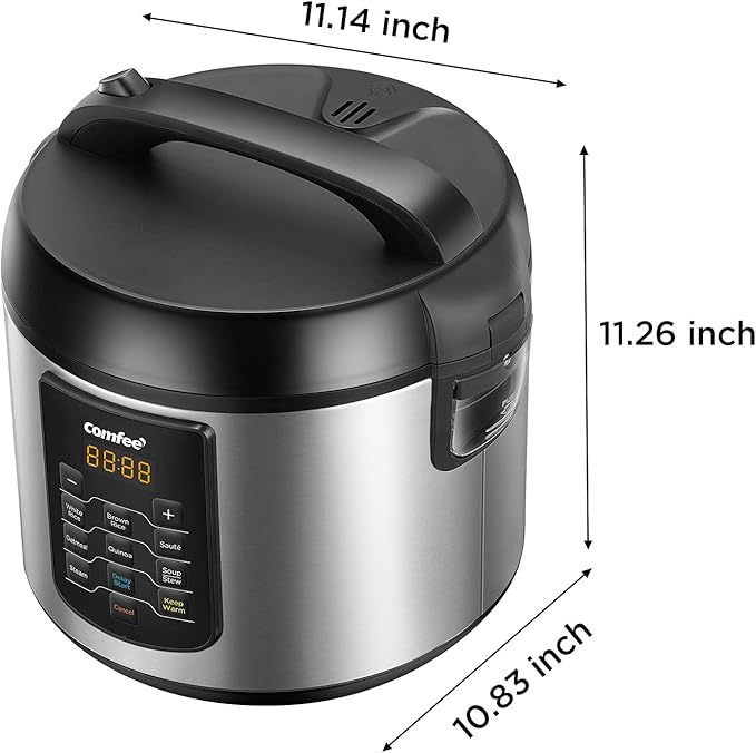 COMFEE' Rice Cooker 10 cup Uncooked/20 cup Cooked, Rice Maker, Steamer and