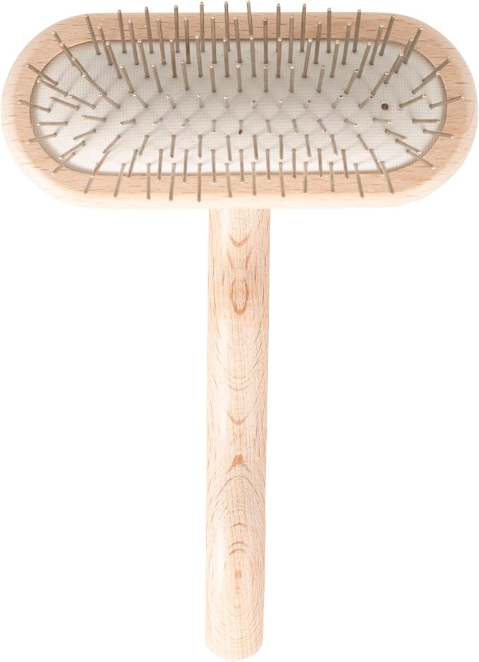 Chris Christensen Mini Grooming Brush - Comfortable High-Grade Stainless-Steel Rounded and Polished Pins - Removes Long & Loose Hair from Dogs & Cats