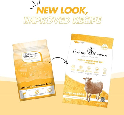 Canine Caviar - Open Meadow: Lamb & Pearl Millet Alkaline Dry Dog Food, Limited Ingredients, Gluten-Free, Based on Science & Research, Veterinary Alternative Diet (11 Pound Bag)