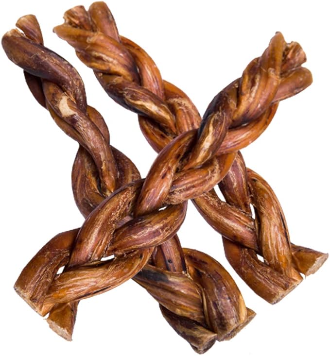 hotspot pets Braided Bully Sticks for Dogs - 6 Inch Stix (10 Pack) All Natural Long Lasting Twisted Beef Pizzle Dog Chew Treats - Low Odor, Grain Free Fully Digestible Rawhide Alternative Sticks