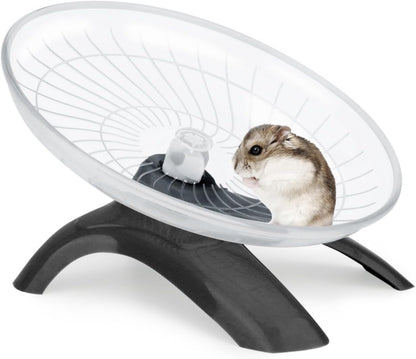 Hamster Wheel Silent Hamster Exercise Wheel Running Spinner Hamster Flying Saucer for Hamsters Gerbils Mice and Other Small Pets (Black)