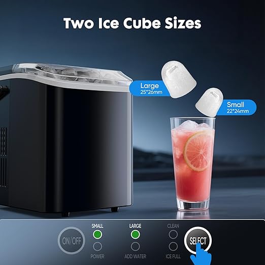Sweetcrispy Countertop Ice Maker Machine, Portable Self-Cleaning Ice Machine