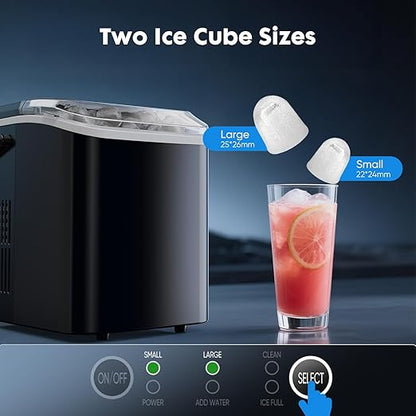Sweetcrispy Countertop Ice Maker Machine, Portable Self-Cleaning Ice Machine
