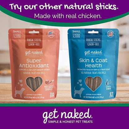 Get Naked Grain Free 1 Pouch 6.2 Oz Weight Management Dental Chew Sticks, Small