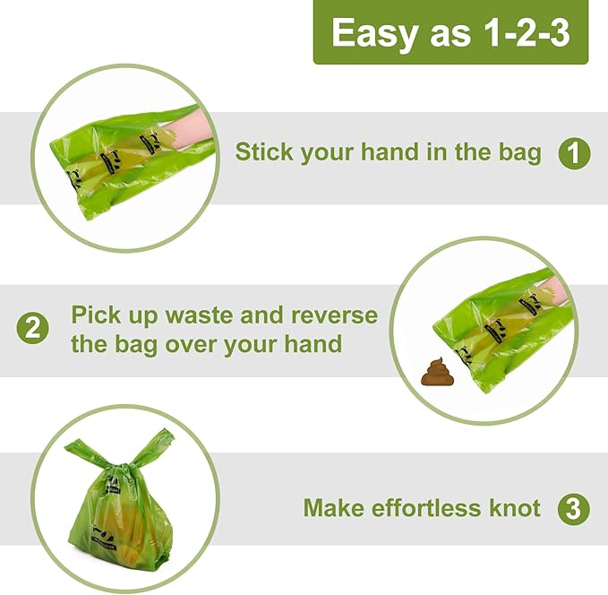 ECO-CLEAN Poop Bags, 500 Count Dog Waste Bags with Handle, Unscented, Leak-Proof, Earth-Friendly (Not on Rolls)