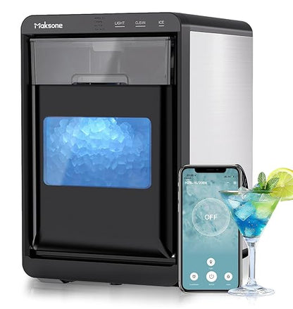 Maksone Nugget Ice Maker Countertop, Self-Cleaning ice Machine