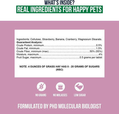 Sherwood Pet Health Snackies for Chinchillas, Rabbits & Guinea Pigs, Grain-Free, Real Fruit, Low Sugar and High in Fiber Treats in Multiple Flavors