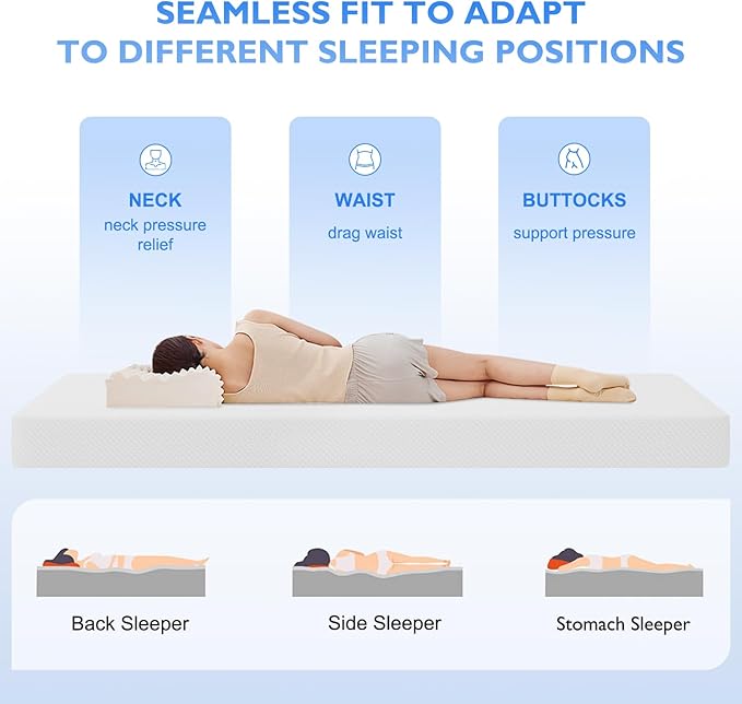 FDW | 8 Inch King Mattress | Medium Firm | Gel Memory Foam Mattress | White | Bed in a Box, CertiPUR-US Certified | Pressure Relief, Cooling Ventilated Foam | Washable Removable Cover