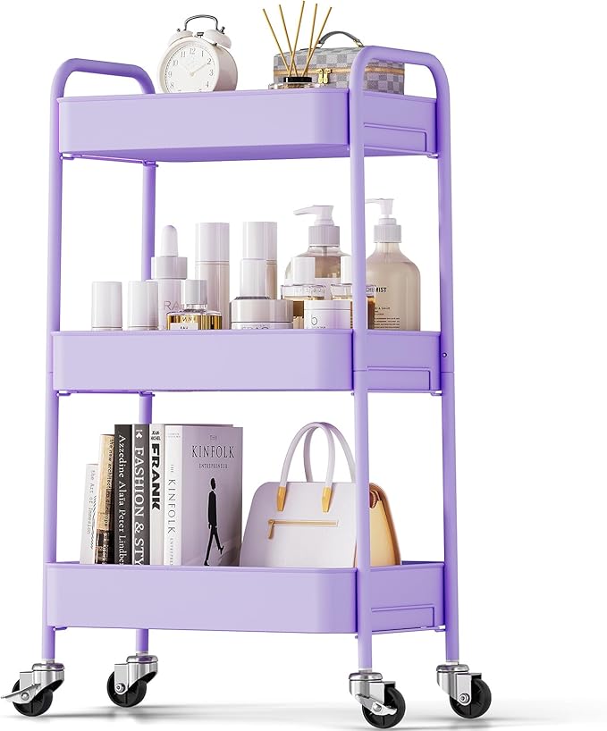 TOOLF 3-Tier Metal Rolling Cart
