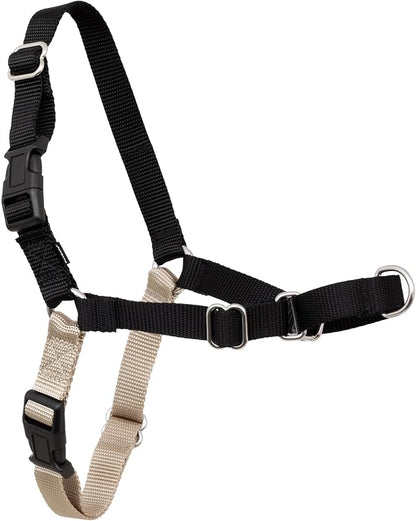 PetSafe Easy Walk Harness for Dogs - Pull-Free Walks - Patented Martingale Loop Design - Front Chest Leash Attachment - Adjustable Comfort Straps - Breathable Harness Design - Large, Black/Silver | Patented Martingale Loop Gives Gradual Shoulder Pressu...