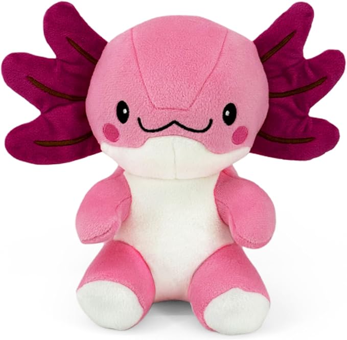Blnboimrun Squeaky Dog Toys for Aggressive Chewers, Interactive Puppy Toys with Squeaker & Crinkle Paper, Double Layer Durable Plush Axolotl for Small Medium Large Dogs Indoor Outdoor Play