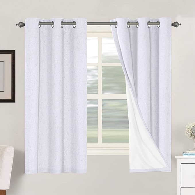 H.VERSAILTEX Primitive Linen Curtains 100% Blackout Curtain Drapes Burlap