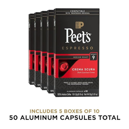Peet's Coffee, Medium Roast Espresso Capsules, Compatible