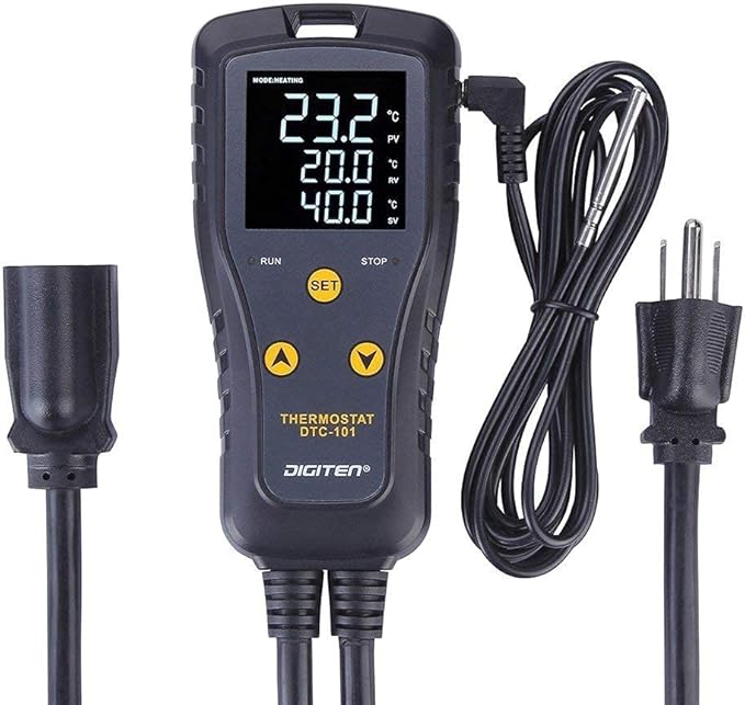 Digital Temperature Controller Simple Stage Thermostat Outlet Heating & Cooling