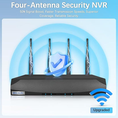 【90ft Super Night Vision】 5MP Outdoor Wireless Security Camera System, Wireless