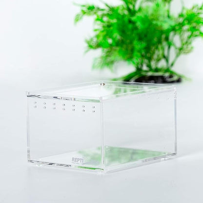 REPTI ZOO Magnetic Acrylic Case 4.1"x3.3"x2.5" Nano Enclosure Reptile Breeding Box Terrarium Cage Tank Tarantula Scorpion Sling Isopods Lizards Roach Invertebrates Insect Mantis
