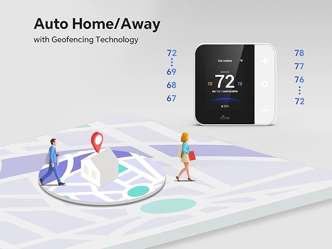 vine Smart Thermostat for House, WiFi Thermostats for Home Compatible