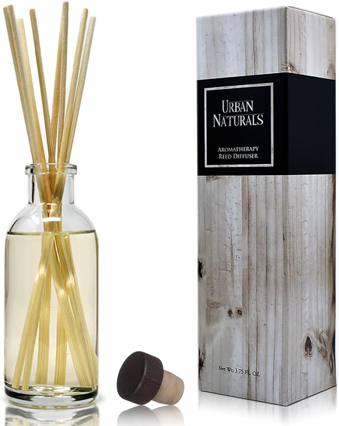 Urban Naturals Vanilla Bean Scented Oil Reed Diffuser Gift Set | Vanilla Cream