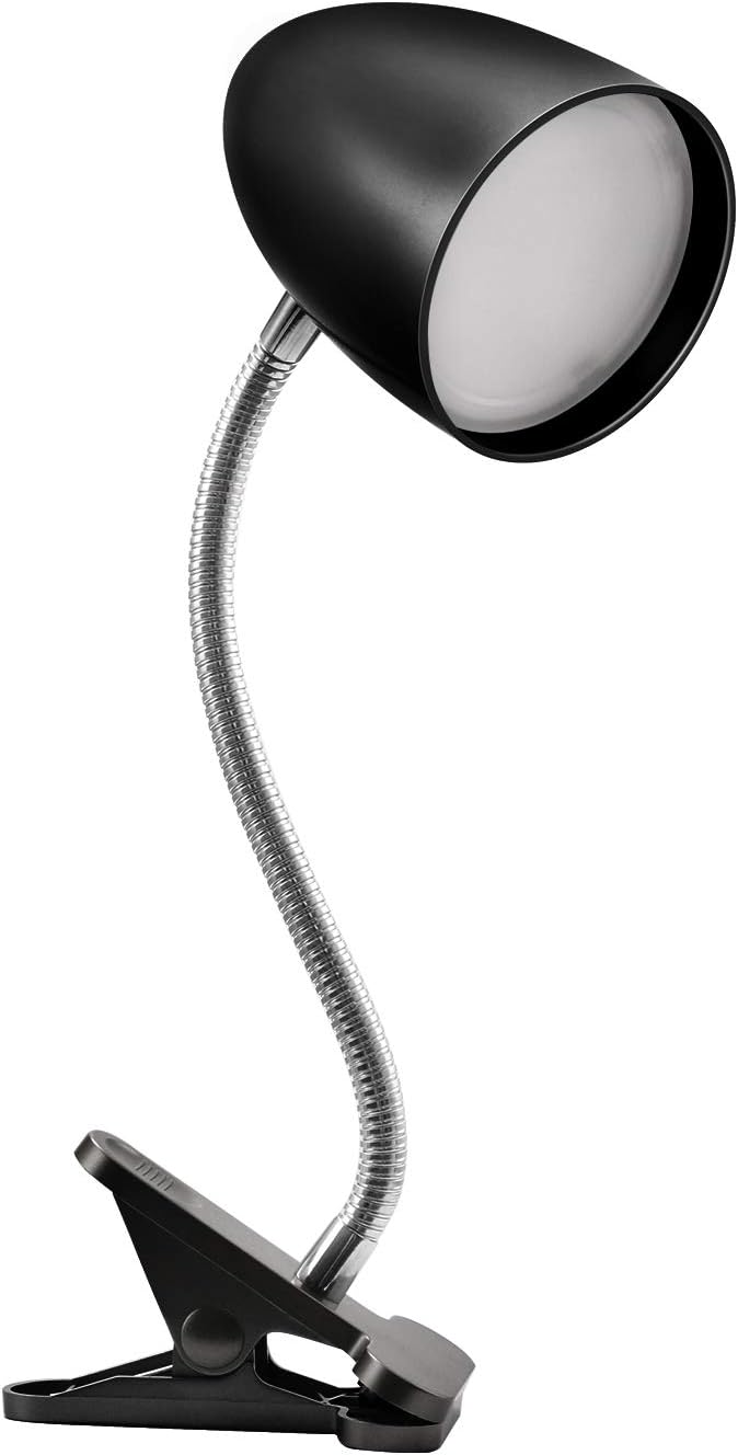 Clip on Light for Bed, Non-Dimmable Clip on Reading Light for Bed, 4000K Cool White, 3.5W 240 LM Desk lamp with clamp, Eye Protection, ETL Listed, Black