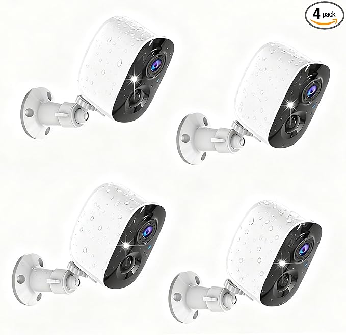 Wireless Security Cameras Outdoor/Indoor, 2K UHD WiFi Smart Security Camera