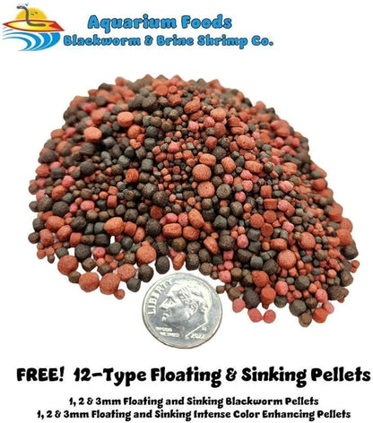 Aquatic Foods Inc. Freeze Dried California Blackworms with Plankton & Mysis Shrimp for Discus, Cichlids, All Tropical Fish. California Farmed & Freeze Dried, NOT Imported from Mexico…25 Grams