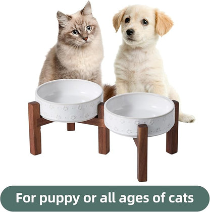 6.1inch Ceramic Raised Double Bowls Set