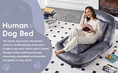 Stylish Grey Floor Lounge Chair - Versatile Folding Sofa with 5 Adjustable Positions for Comfort & Relaxation!