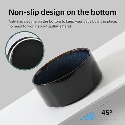 Ceramic 7.3inch Raised Double Bowls Set