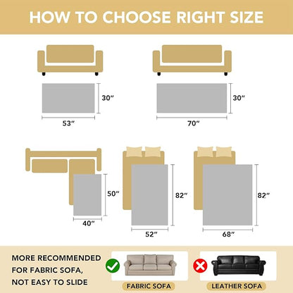 H.VERSAILTEX Non Slip Pet Couch Cover Chenille Dog Bed Protector Thick Soft Sofa Slipcover Pet Friendly Washable Couch Cushion Covers for Pets (68" x 82", Dove)