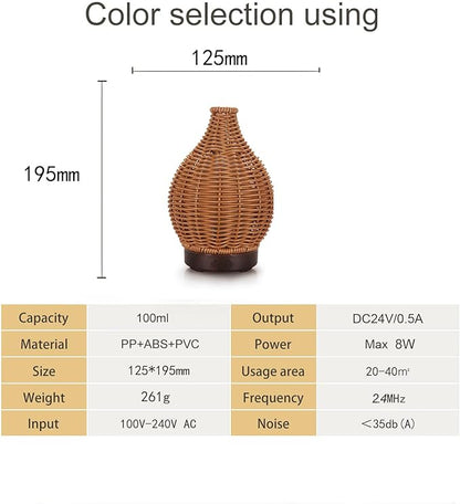Boho Essential Oil Diffuser for Home Rattan Weaving