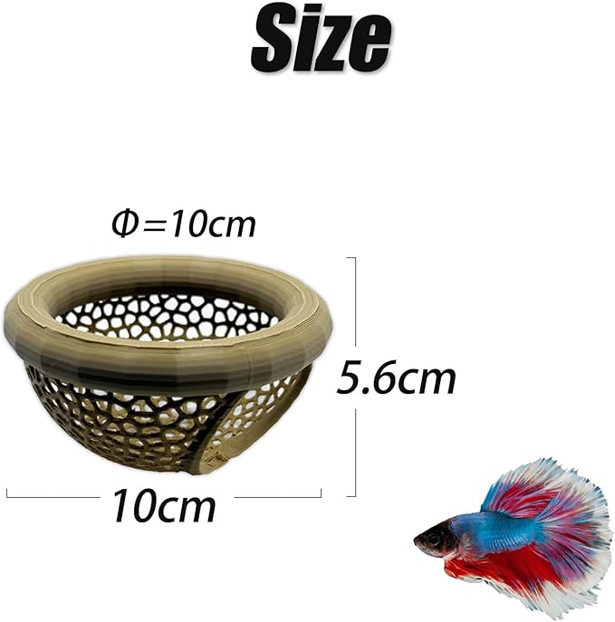 Aquarium Floating Betta Fish Skins, Betta or Shrimp Feeder, Cave and Hammock, Small Fish Feeding Rings, Aquarium Hiding Feeding Decorative Accessories (Wood Color)