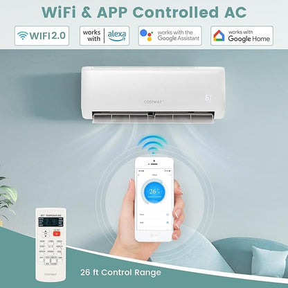 RELAX4LIFE Mini Split Ac/Heating System, 24000 BTU Ductless Mini Split Air
