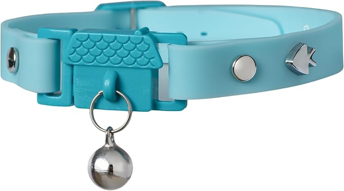 Kittyrama Aqua Cat Collar with Bell - Award Winner, Vet Approved, Breakaway Quick Release, Lightweight & Comfy