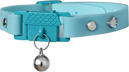 Kittyrama Aqua Cat Collar with Bell - Award Winner, Vet Approved, Breakaway Quick Release, Lightweight & Comfy