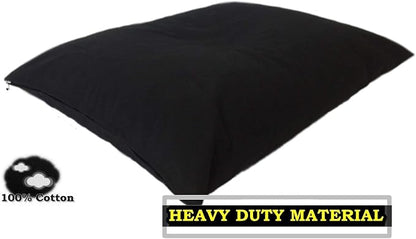 Durable Luxury Comfort Pet Dog Microcushion Pillow Bed with Inner Waterproof Resistant Liner + External Cover for Small to Large Dogs – Complete Bed Set (Black Canvas, 36''x29'')