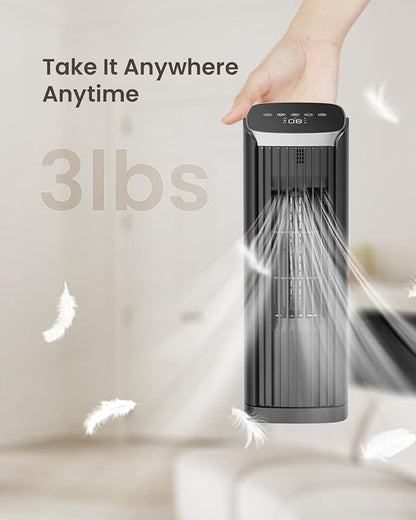 PNTCK Fan for Bedroom, 4 Modes 4 Speeds Max 24ft/s, 70° Oscillating Desk Fan