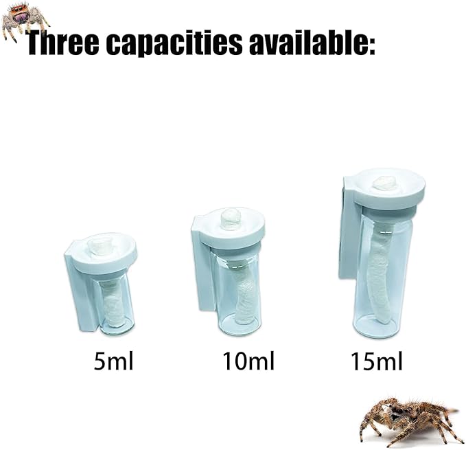 Jumping Spider Water Dispenser, Magnetic Hanging Feeder,Suitable for Jumping Spiders,Tarantulas, Praying Mantises,Arboreal Animals, and Other Small Animal Enclosure Accessories (White, 5ML)