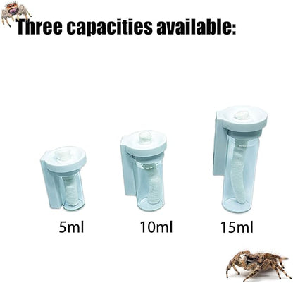 Jumping Spider Water Dispenser, Magnetic Hanging Feeder,Suitable for Jumping Spiders,Tarantulas, Praying Mantises,Arboreal Animals, and Other Small Animal Enclosure Accessories (White, 5ML)