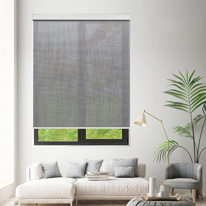 Tipiace Motorized Blinds with Remote Window Roller Shade Wireless Rechargeable