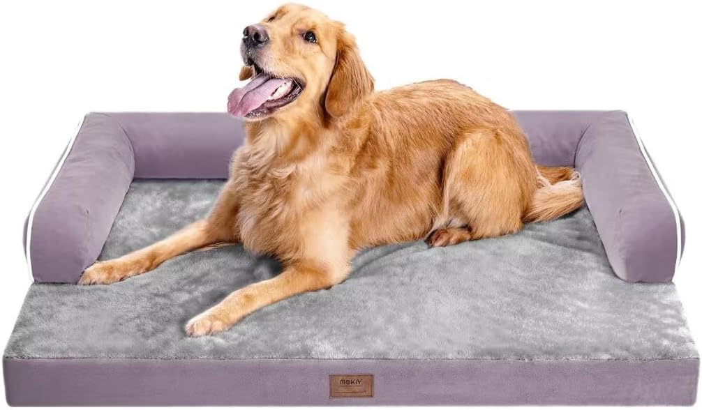 Orthopedic Large Dog Bed Washable, Orthopedic Dogs Bed with Removable Bolsters, Washable Dog Beds Cover for Extra Large Dogs, Waterproof Pet Beds and Non-Slip Bottom