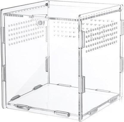 Suzile Jumping Spider & Tarantula Enclosure - Reptile & Hermit Crab Tank - Micro Habitat (3.5 x 3.5 x 3.7'')