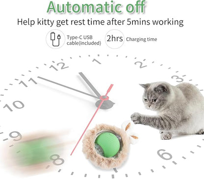 Interactive Cat Toys Fast Rolling Ball in Play Pouch, Motion Activate Chirping Cat Toy Hide and Seek Mouse Catching Game, 28 Inch Play Pouch