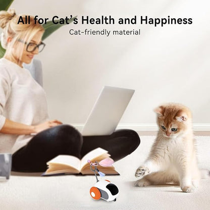 Turbo Tail 5.0 Remote Control Cat Toy, Interactive Cat Toys for Indoor Cats, Automatic Kitten Toys with 2-Speed Adjustment, Remote Control & Rechargeable Exercise Cat Toys for Bored Indoor Adult Cats
