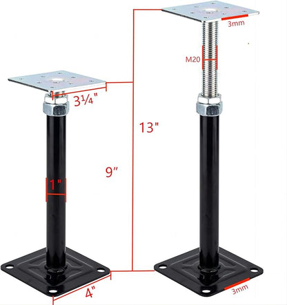 YXGJDP 2-Pack Lift Supports,Adjust Supports,Level Supports,Floor Jacks,Adjustable House Jack for The Floor,Mini Screw Jack- Post 9" to 13"