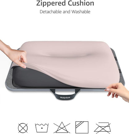 Lap Desk – Laptop Lap Desk with Cushion for Bed, Couch or Floor, Fits up to 17" Laptop, Built-in Slot, Non-Slip PVC Leather Top, Portable & Lightweight – Home Office, Istudyniture (Large, Beige)