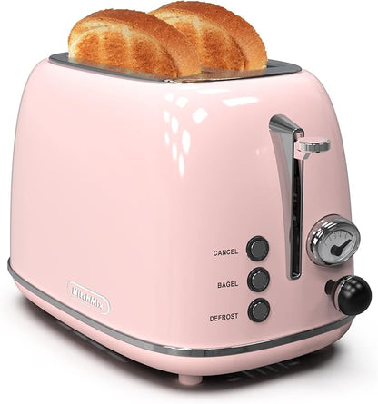 Toaster 2 slice, Retro Stainless Steel Toaster