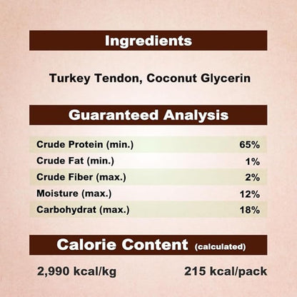AFreschi Turkey Tendons for Dogs, USA-Sourced, Healthy Dog Treats, Rawhide-Free Puppy Chews, Long Lasting, All Natural, Hypoallergenic Dog Treats for Small Breeds, 6 Count Pack Rope (S)